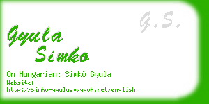 gyula simko business card